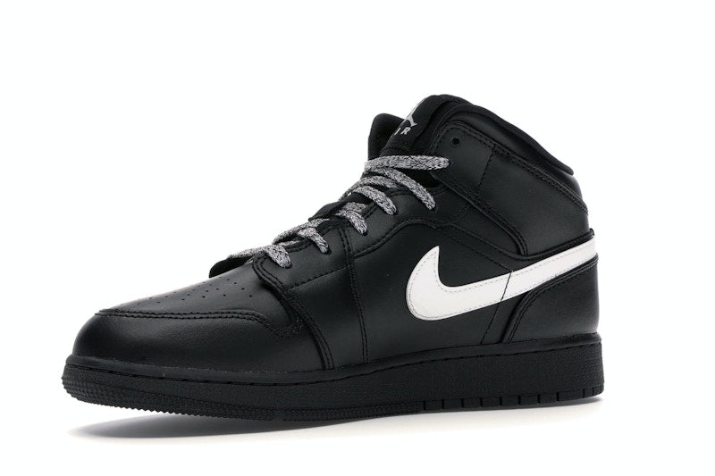 Jordan 1 Mid Black White Speckle (GS)