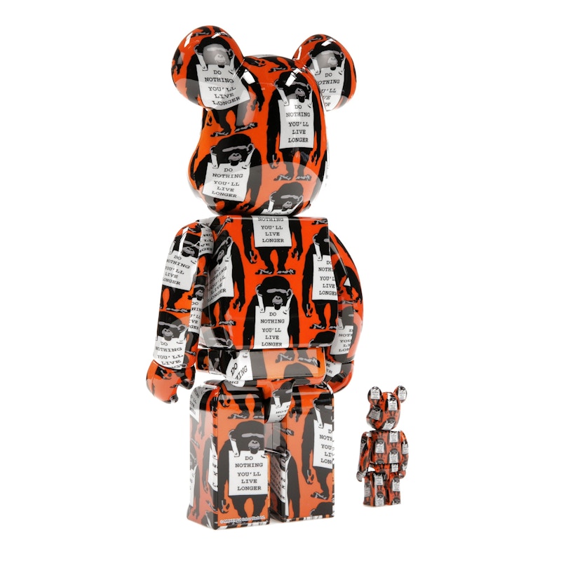 Bearbrick Monkey Sign 100% & 400% Set Orange