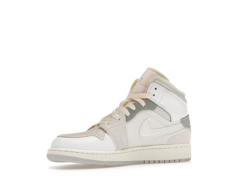 Jordan 1 Mid SE Craft Inside Out White Grey (GS)