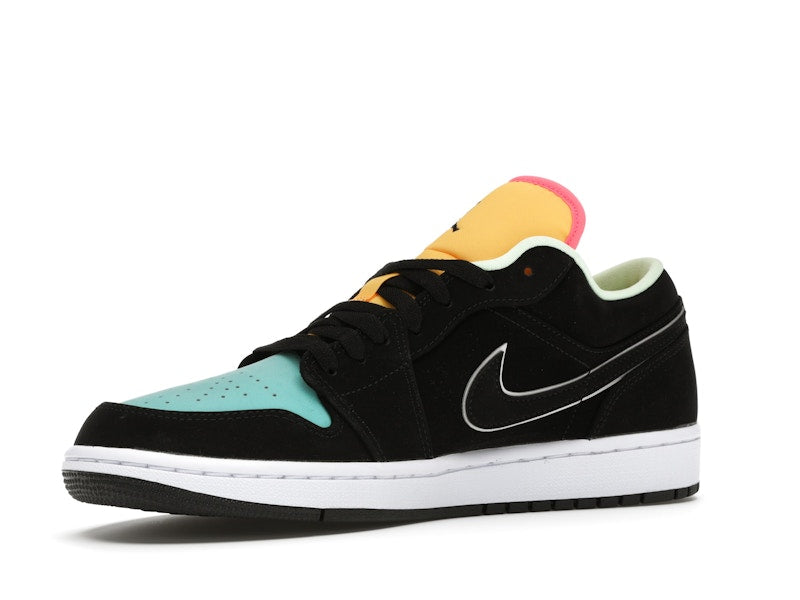 Jordan 1 Low Black Aurora Green Laser Orange