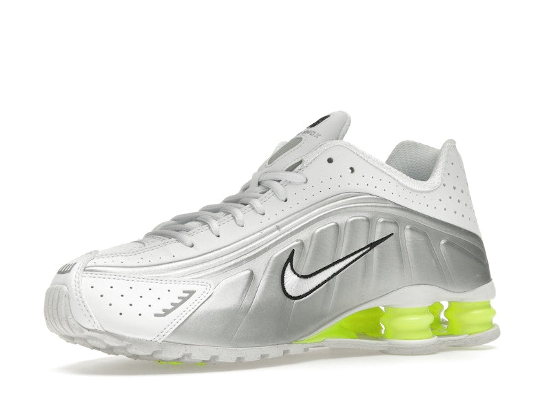 Nike Shox R4 White Metallic Silver Volt (Women's)