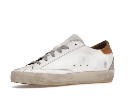 Golden Goose Super-Star White Vacchetta Tan Grey Suede Patch (Women's)