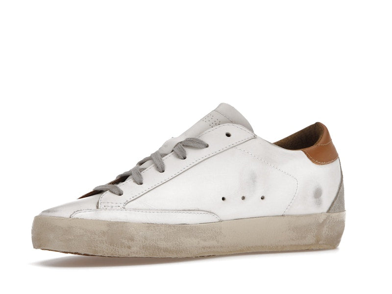 Golden Goose Super-Star White Vacchetta Tan Grey Suede Patch (Women's)