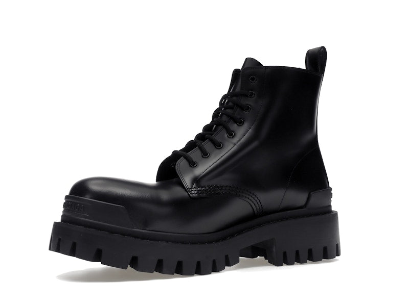 Balenciaga Strike 20mm Lace Up Boot Black