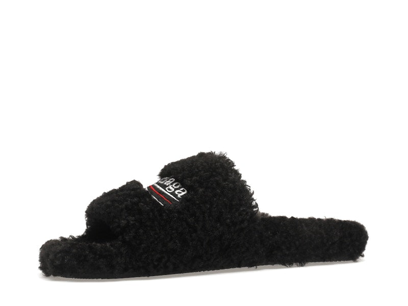 Balenciaga Furry Slide Black