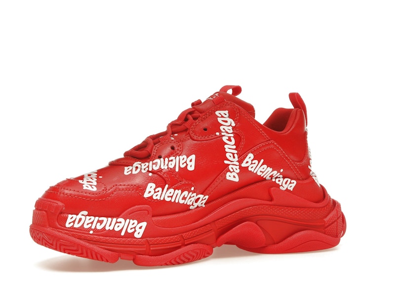 Balenciaga Triple S All Over Tomato Red White