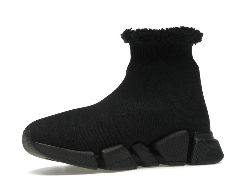 Balenciaga Speed 2.0 Recycled Fake Fur Black (Women's)