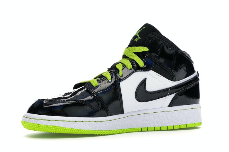 Jordan 1 Mid Black Cyber Mystic Green (GS)
