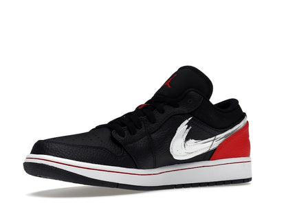 Jordan 1 Low Brushstroke Swoosh Black