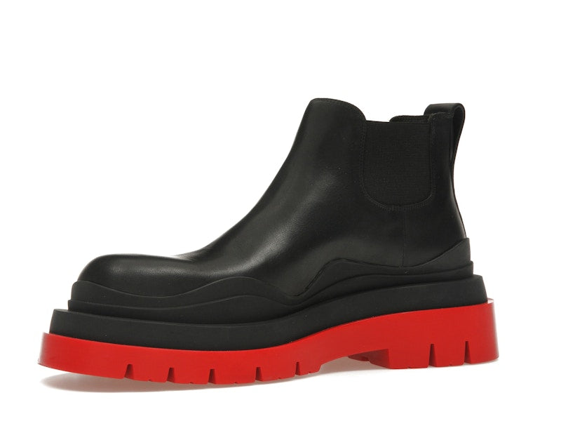 Bottega Veneta Tire Ankle Chelsea Boot Black Red (Women's)