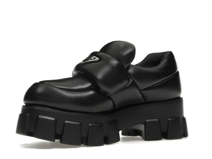 Prada Soft Padded 55mm Loafers Black Nappa Leather