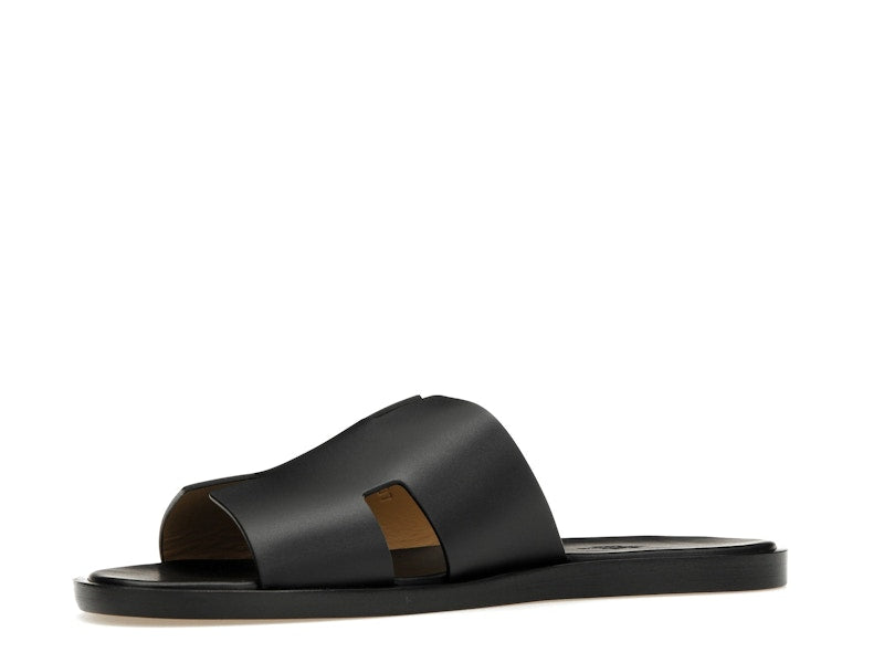 Hermes Izmir Sandal Noir Smooth Calfskin Leather