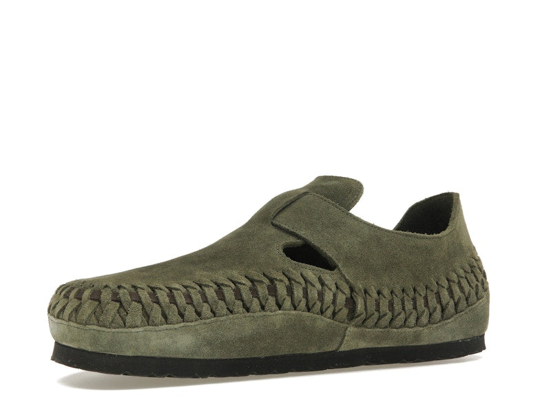 Birkenstock London Braided Shearling Kith Olive Night