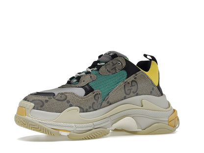 Gucci x Balenciaga The Hacker Project Triple S Beige Green Yellow