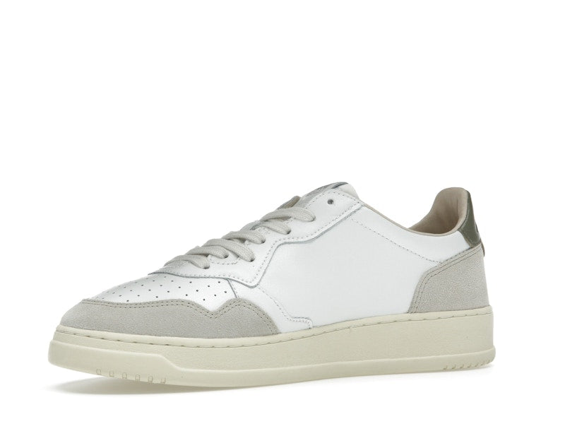 Autry Medalist Leather Low White Covert Green Beige
