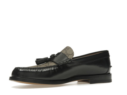 Gucci Tassel GG Canvas Loafers Black Ebony