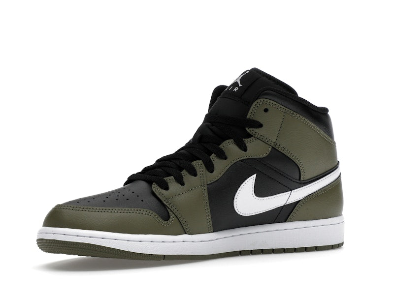 Jordan 1 Mid Black White Olive