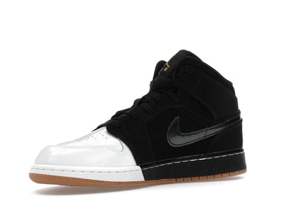 Jordan 1 Mid Black White Gold (GS)
