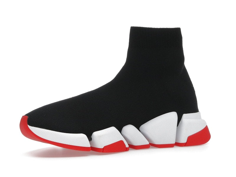 Balenciaga Speed 2.0 Recycled Knit Black White Red Sole