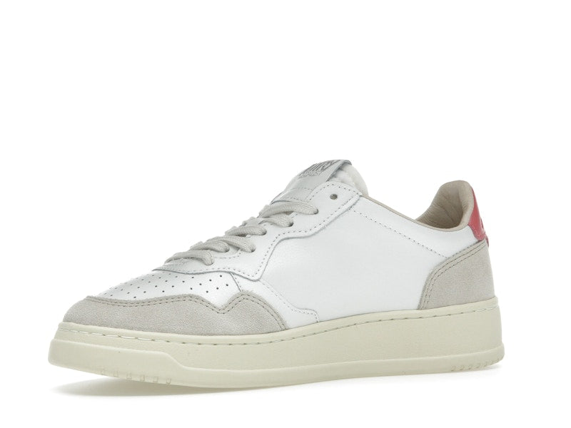 Autry Medalist Leather Low White Tearose Beige (Women's)