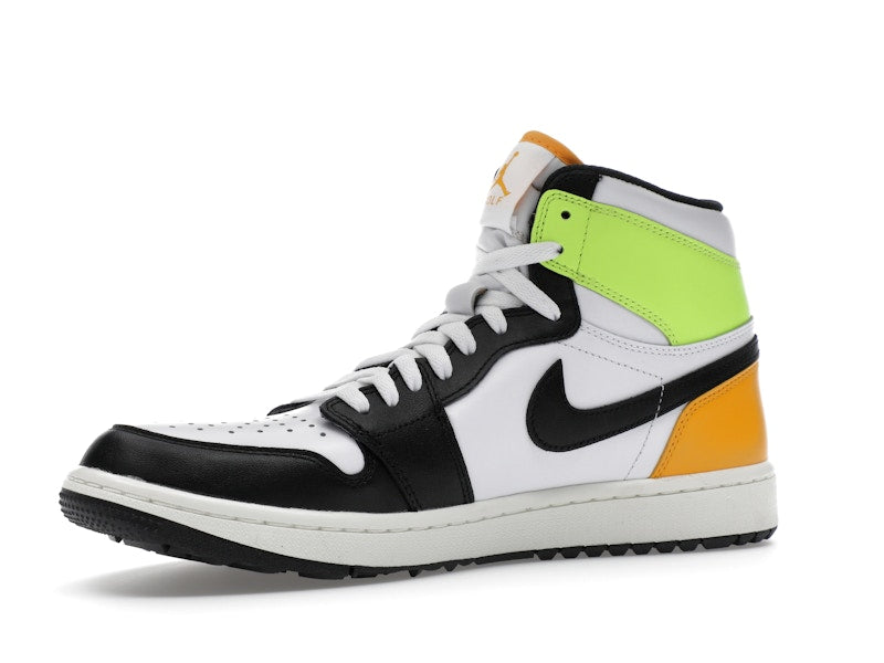 Jordan 1 Retro High Golf White University Gold Volt Black