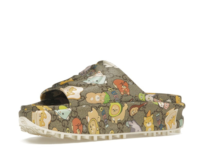 Gucci x Pikarar GG Animal Print Slide Beige Multi (Women's)