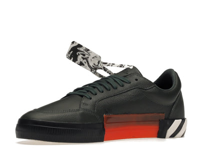 OFF-WHITE Vulc Low Dark Green Leather