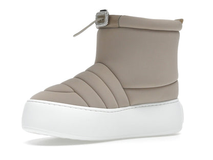 Roger Vivier Viv' Winter Puffy Ankle Boots Beige Crystal Buckle (Women's)