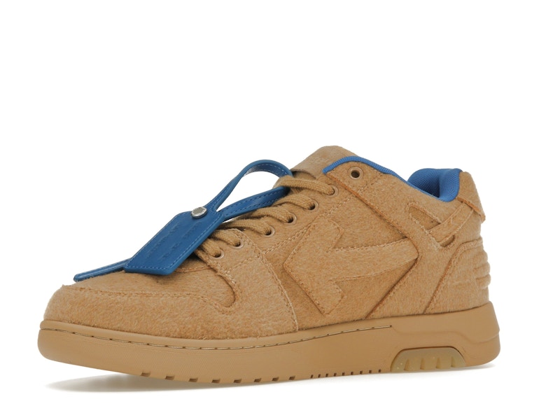 OFF-WHITE Out Of Office OOO Low Tops Camel Blue Wool