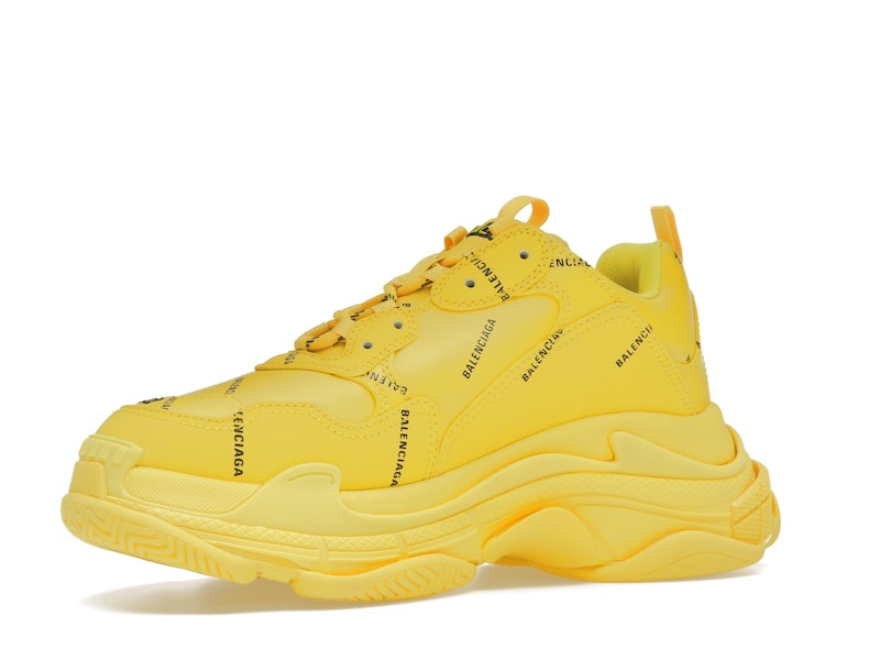 Balenciaga Triple S Allover Logo Yellow