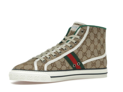 Gucci Tennis 1977 Canvas High Top Beige GG Print