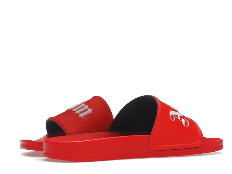 Palm Angels Pool Slides Red White