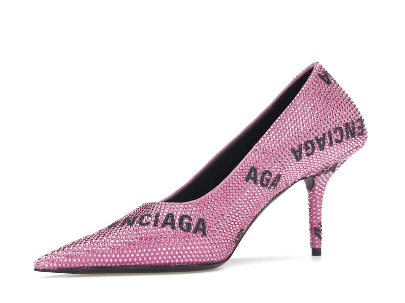 Balenciaga Square Knife Embellished Pumps Pink Black (Women's)