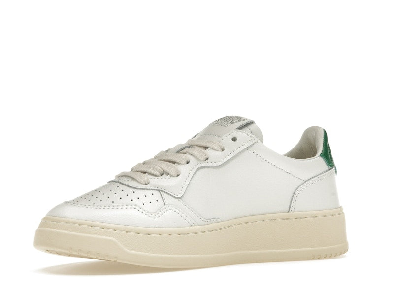 Autry Medalist Leather Low White Green (Women's)