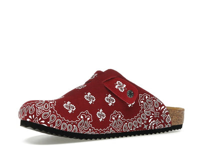 Bravest Studios Suede Paisley Clogs Burgundy