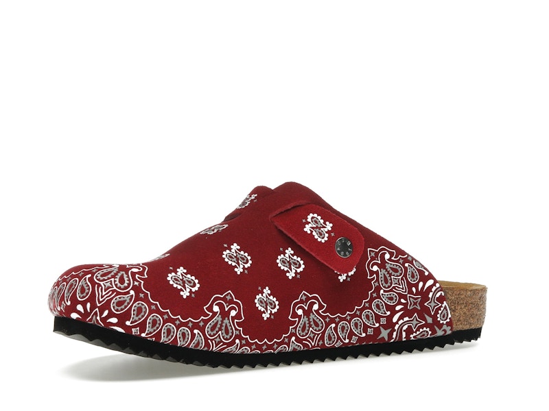 Bravest Studios Suede Paisley Clogs Burgundy