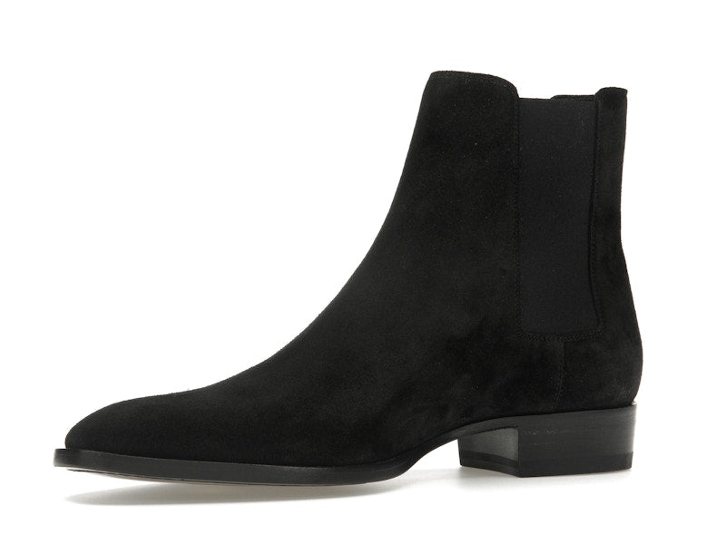Saint Laurent Wyatt Chelsea Boot Black Suede