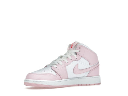 Jordan 1 Mid Pink Foam Fire Red (GS)