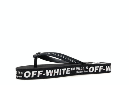 Off-White Logo Typographic Flip Flop Black SS20