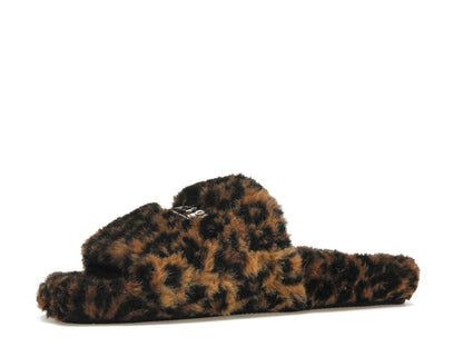Balenciaga Furry Slide Leopard Brown Black