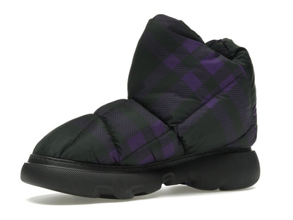 Burberry Check Pillow Boot Black Purple