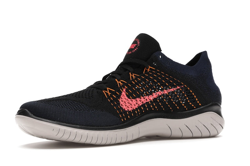 Nike Free RN Flyknit 2018 Black Flash Crimson Orange Peel