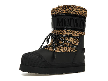 Moncler Shedir Snow Boots Palm Angels Black Leopard Print