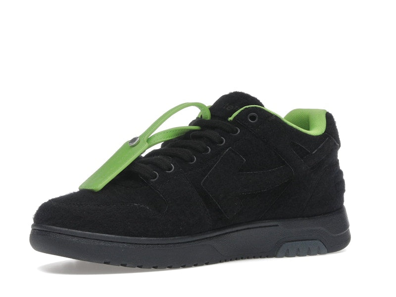 OFF-WHITE Out Of Office "OOO" Low Tops Black Green Wool