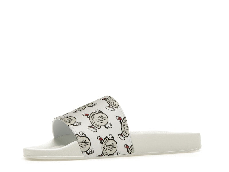Moncler Basile Slide Logo Print White