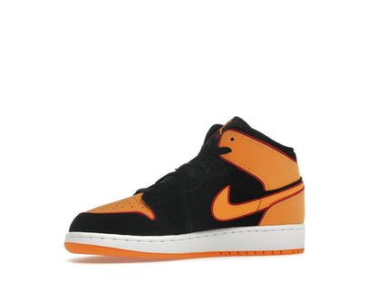 Jordan 1 Mid SE Black Vivid Orange (GS)