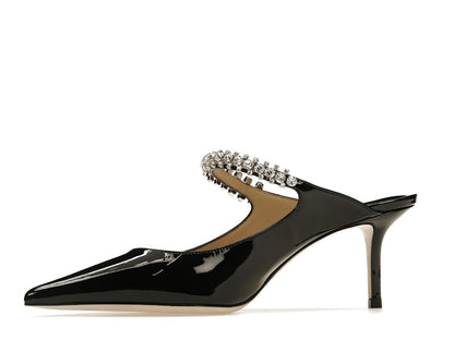 Jimmy Choo Bing 65mm Heeled Mule Black Patent Leather