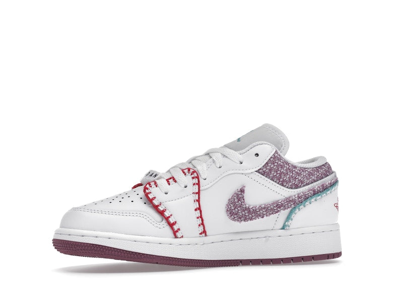 Jordan 1 Low White Light Bordeaux (GS)
