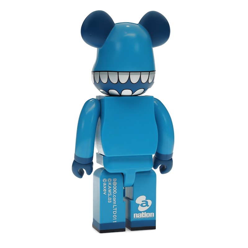 Bearbrick x a-nation KAWS Chompers 100% & 400% Set Blue