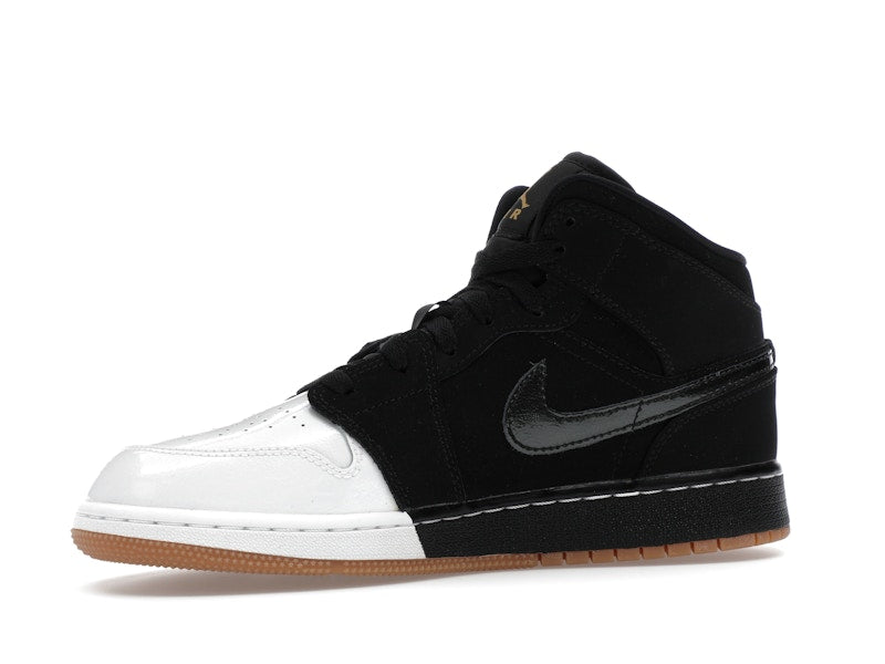 Jordan 1 Mid Black White Gold (GS)